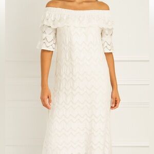 Violet Cold Shoulder Weekend White Lace Dress